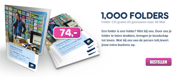 1.000 folders drukken voor slechts €74,-